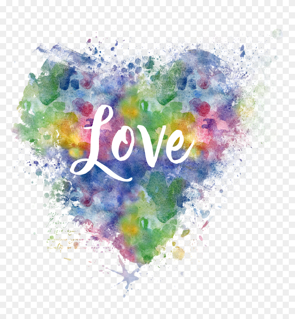 Download Love Heart Here Watercolor Watercolour Love Heart Painting Png