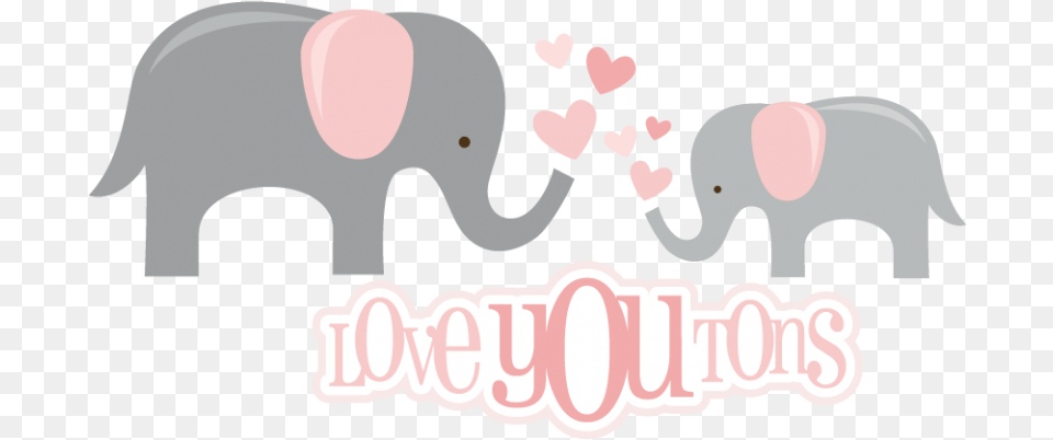 Download Love You Tons Svg Files For Scrapbooking Elephant Free Elephant Svg Cut File, Animal, Mammal, Wildlife Png