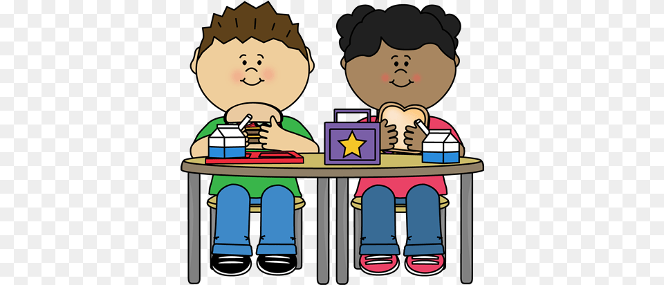 Lovely Kid Eating Breakfast Clipart School Lunch Boys Eating Sandwiches Clipart, Reading, Person, Book, Publication Free Png Download