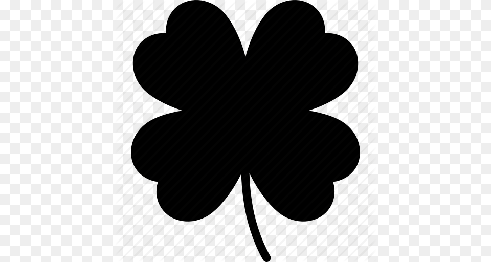 Download Luck Icon Clipart Shamrock Four Leaf Clover Luck, Anemone, Flower, Plant, Silhouette Free Transparent Png