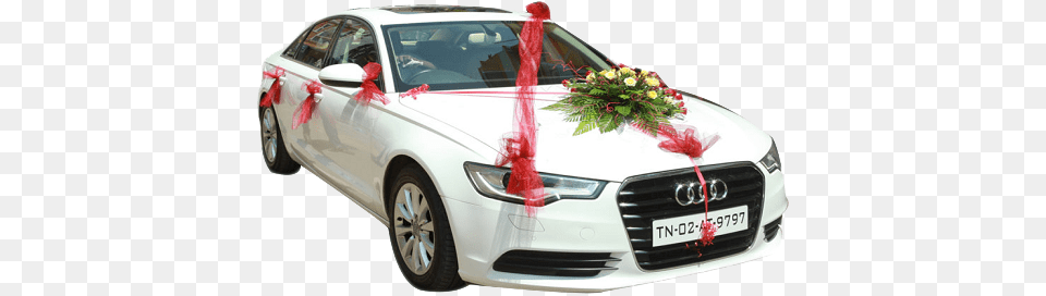 Download Luxury Wedding Car Car With No Wedding Car Decoration, Flower Bouquet, Flower, Flower Arrangement, Plant Png Image