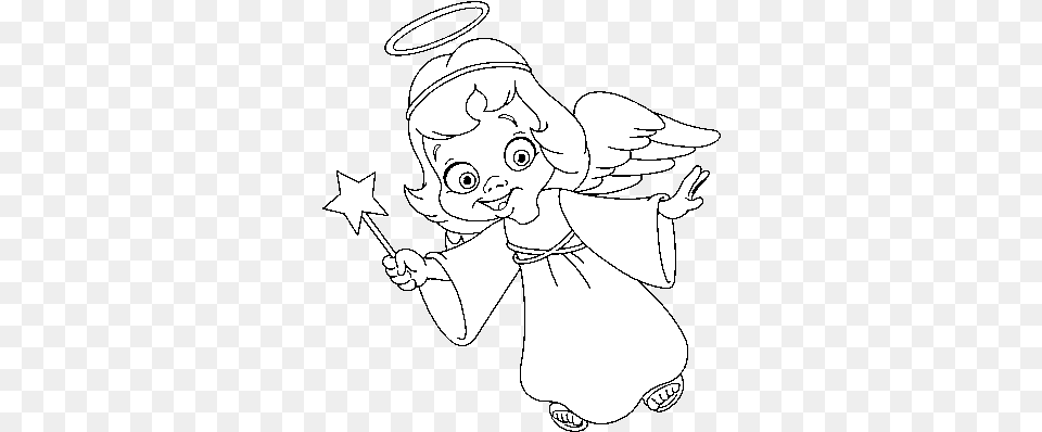 Download Magical Christmas Angel Coloring, Baby, Person, Face, Head Free Transparent Png