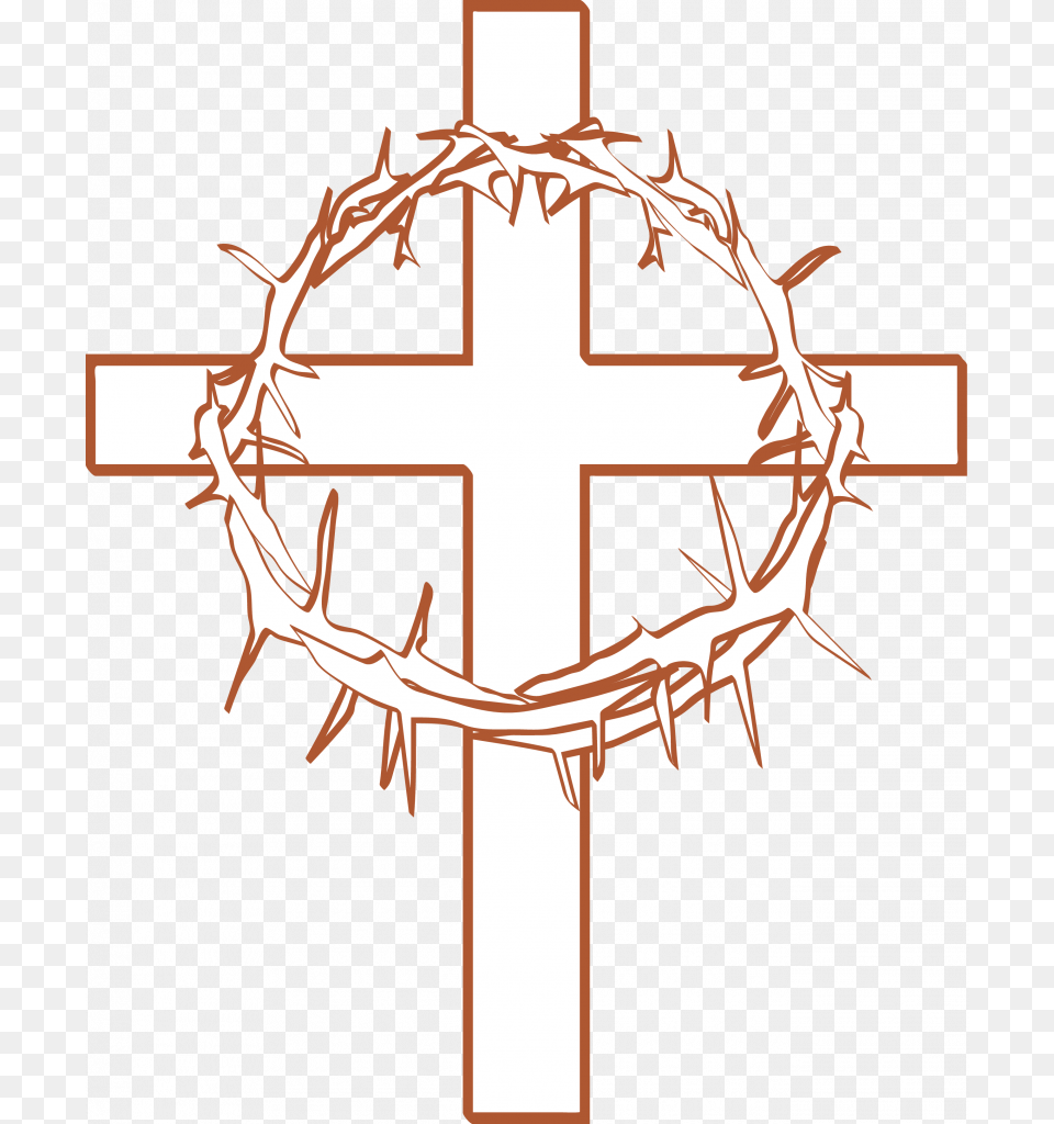 Download Magnificent Cross With Thorn Crown, Symbol, Animal, Fish, Sea Life Free Transparent Png