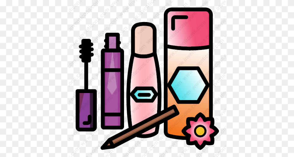 Makeup Set Foundation Vector Girly, Cosmetics, Bottle, Lipstick Free Png Download