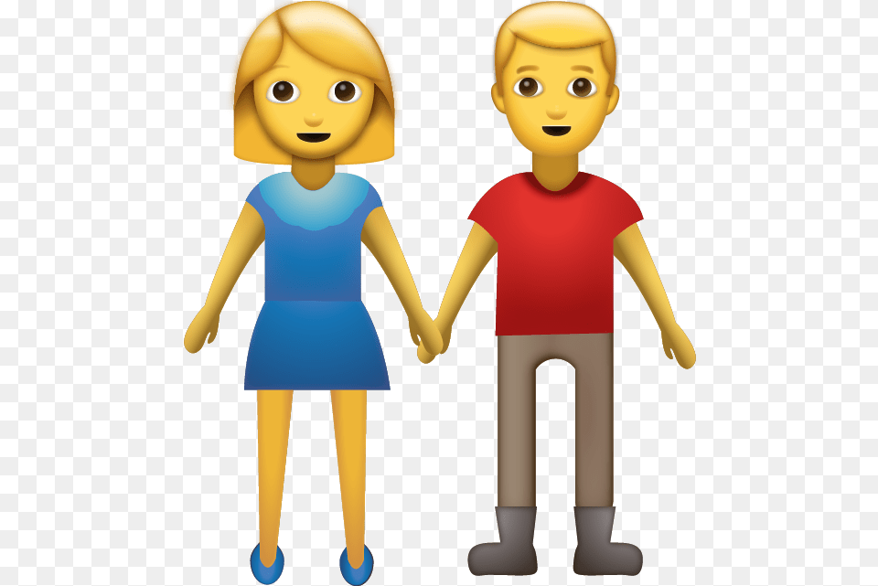 Download Man And Woman Holding Hands Iphone Emoji Icon Holding Hands Emoji, Baby, Doll, Person, Toy Png Image