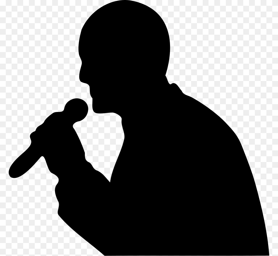 Download Man With A Microphone Clipart, Gray Free Transparent Png