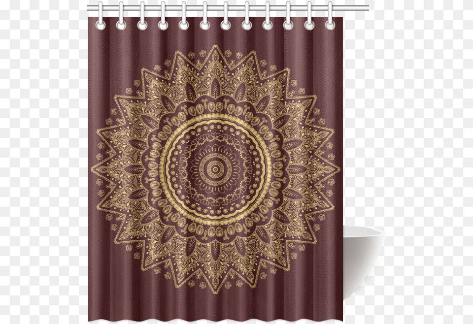 Download Mandala In Gold And Royal Red Shower Curtain Red Buffalo Plaid Shower Curtain, Shower Curtain Free Png