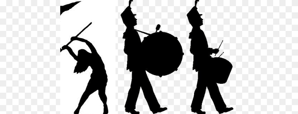 Download Marching Band Silhouette Clipart Marching Band Musical, People, Person, Stencil Free Png