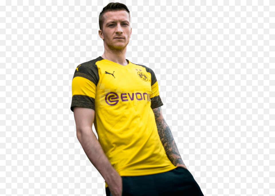 Marco Reus Images Background Dortmund 18 19 Kit, Clothing, Shirt, T-shirt, Adult Free Png Download