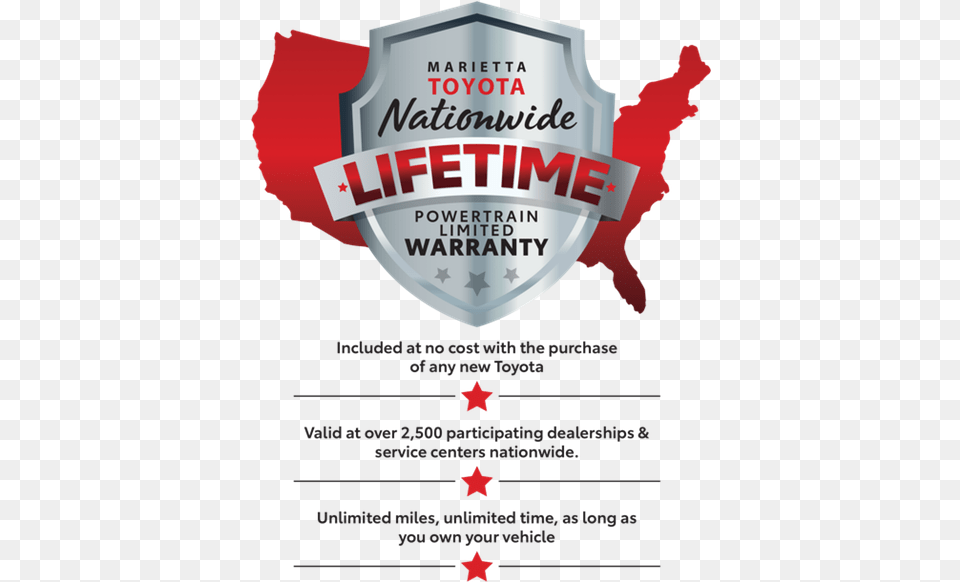 Download Mariette Toyota Lifetime Warranty Logo Cocaine In Emblem, Advertisement, Poster, Symbol, Badge Png