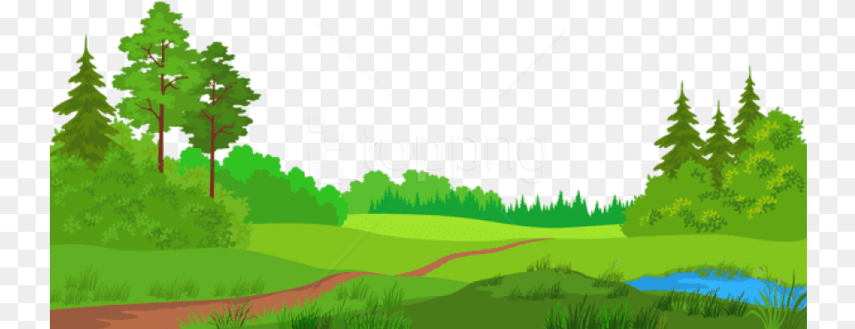 Download Meadow With Treespicture Images Trees And Grass Clipart, Woodland, Vegetation, Tree, Plant Png