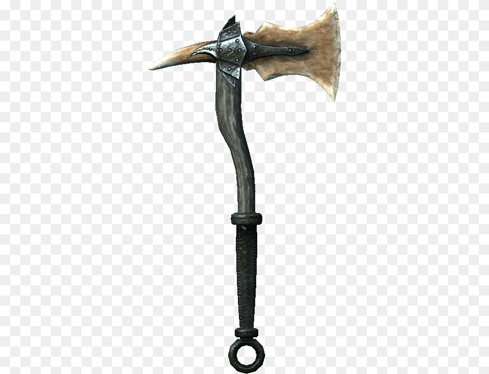 Download Medieval Clipart Battle Axe Skyrim Dragon Bone Skyrim War Axe, Weapon, Device, Tool, Blade Free Png