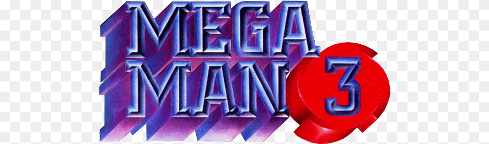 Download Mega Man 3 Logo Image With Mega Man Iii Logo, Purple, Text Png