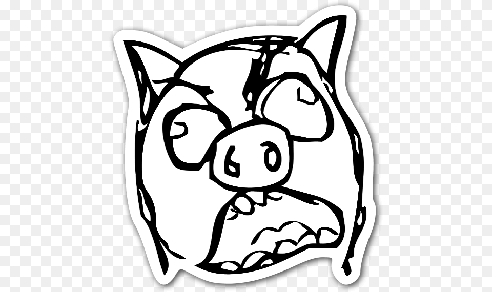 Download Memes Piggy Rageface Sticker Angry Pig Memes Piggy T Shirt Roblox, Stencil, Snout, Art, Baby Png