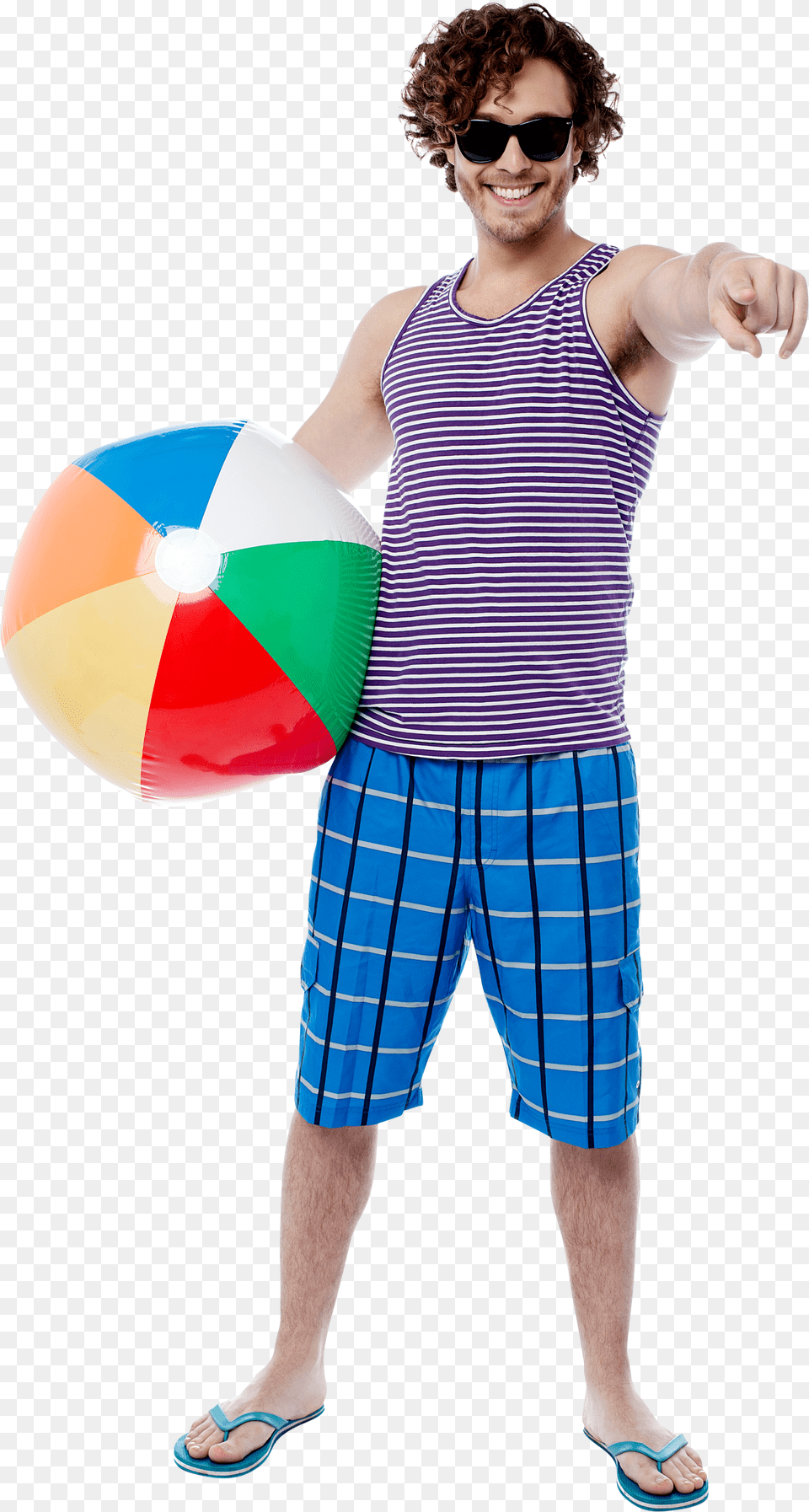 Download Men With Beach Ball Going To Beach Png Image