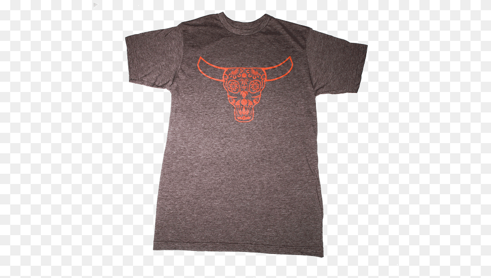 Download Mens Brown T Shirt Orange Skull Texas Longhorn Texas Longhorn, Clothing, T-shirt Png