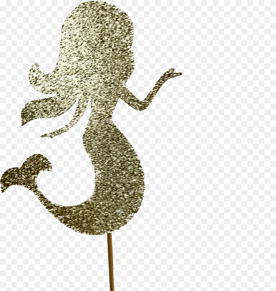 Download Mermaid Gold Glitter Cake Topper Illustration Gold Mermaid Transparent, Baby, Person, Animal, Gecko Png Image