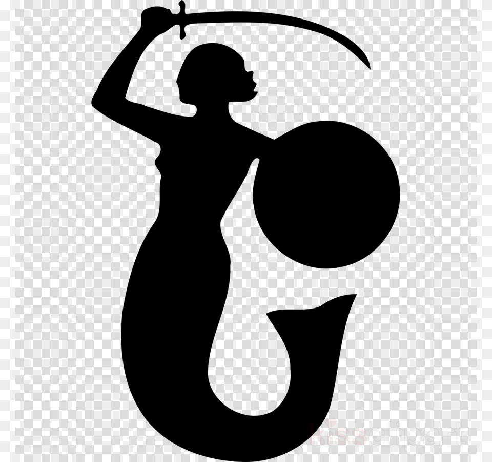Download Mermaid Symbol Clipart Mermaid Of Warsaw Warsaw Siren Clipart, Stencil, Silhouette, Adult, Male Png