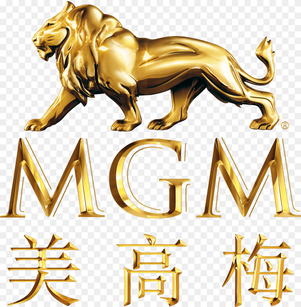 Download Mgm Macau Logo Image, Gold, Animal, Lion, Mammal Png