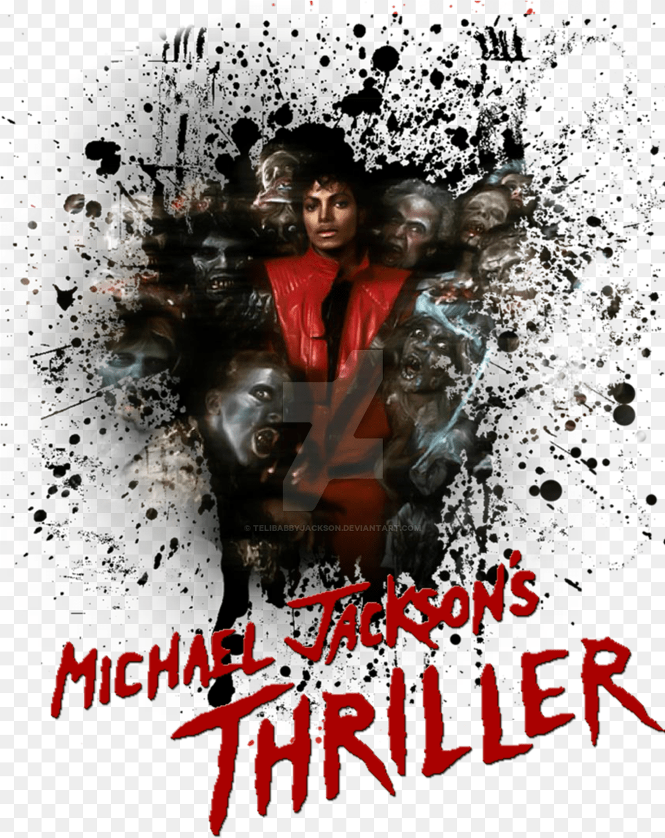 Download Michael Jackson Thriller Poster Clipart Michael, Advertisement, Face, Head, Portrait Png