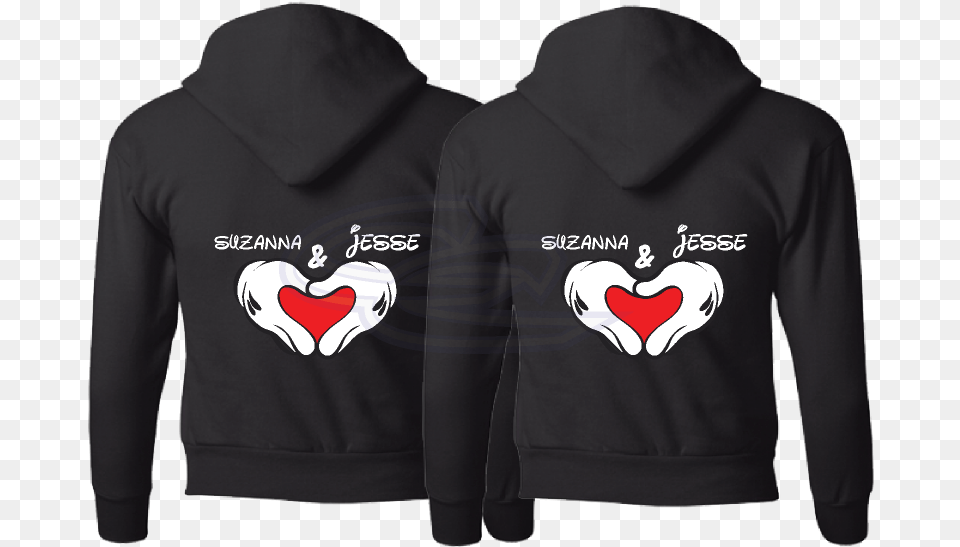 Mickey Mouse Heart Hand Signs Mickey Mouse Hoodie, Clothing, Hood, Knitwear, Sweater Free Png Download