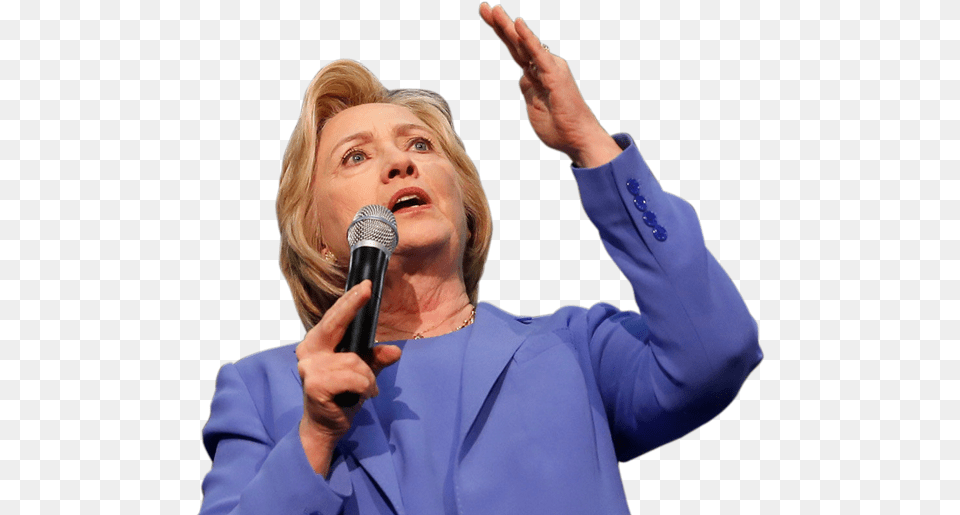 Microphone United Clinton Speaking Us States Hillary Clinton Clear Background, Adult, Person, People, Hand Free Png Download