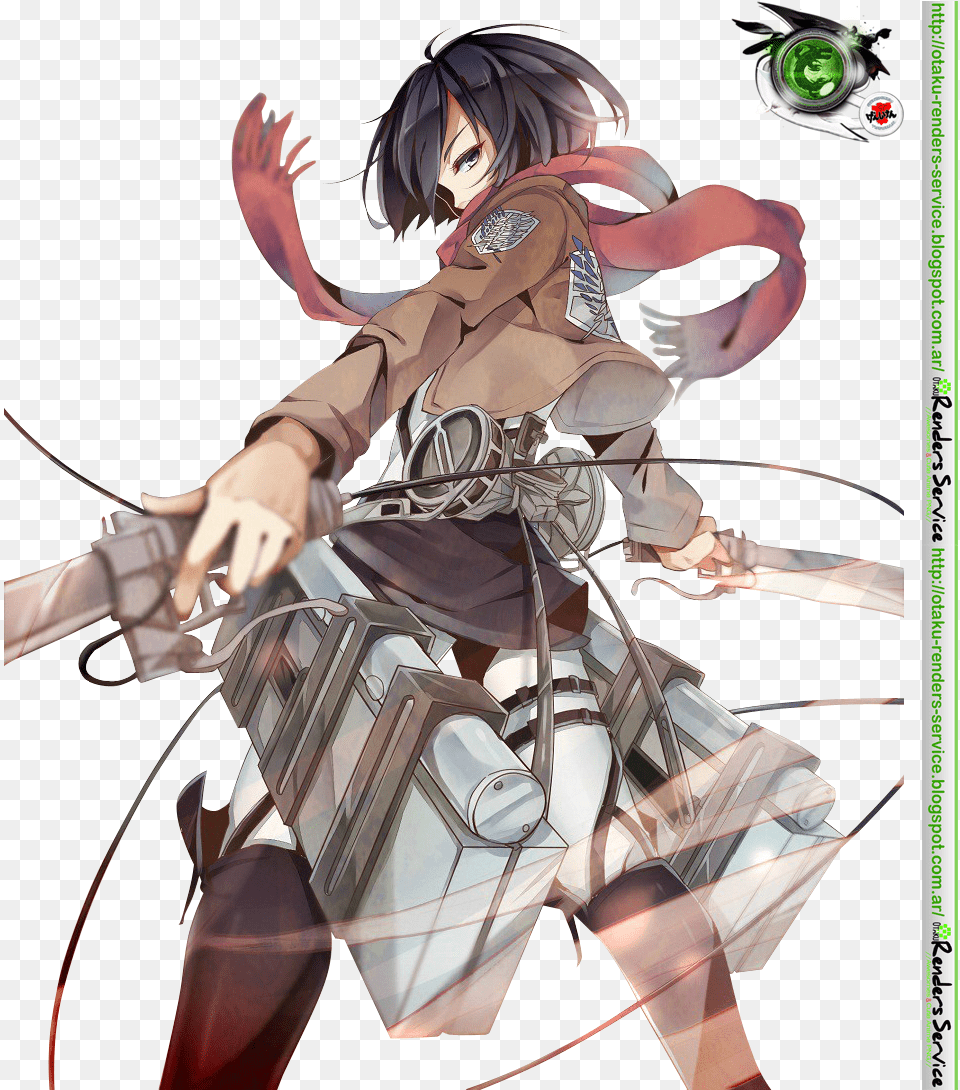 Download Mikasa Attack On Titans Anime With No Anime Mikasa Cool, Book, Comics, Publication, Adult Free Png