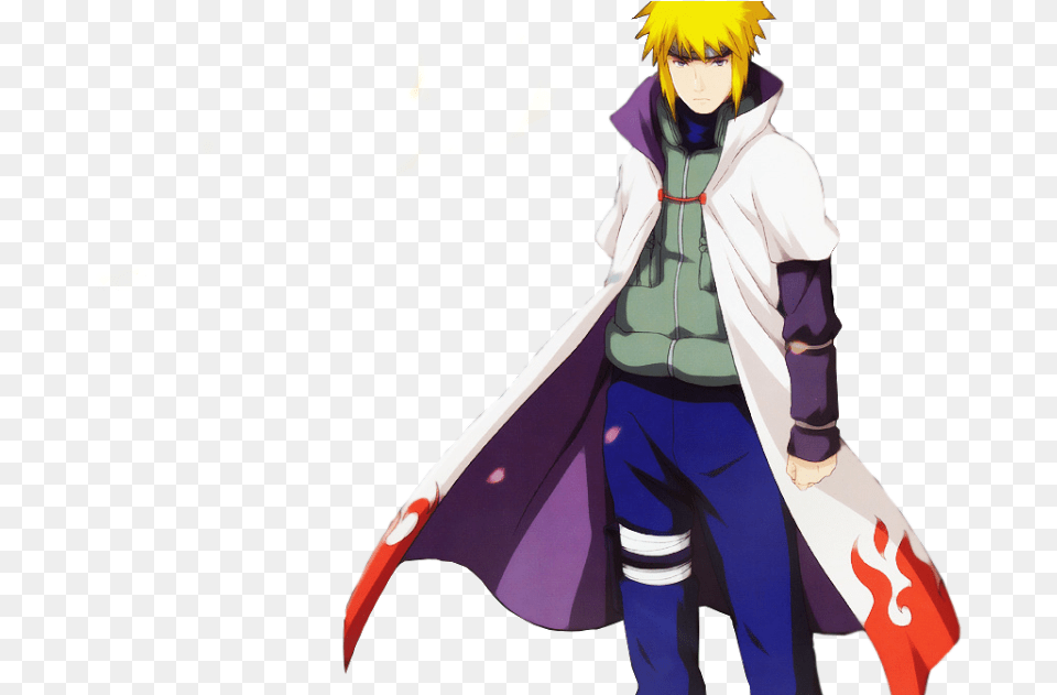 Download Minato With No Naruto Hokage Cloak, Book, Comics, Publication, Person Png Image