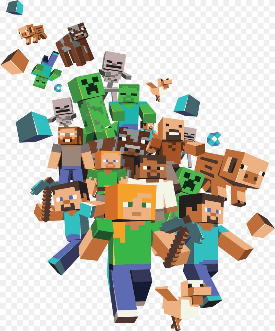 Minecraft Characters Minecraft, Art, Collage, Person Free Png Download