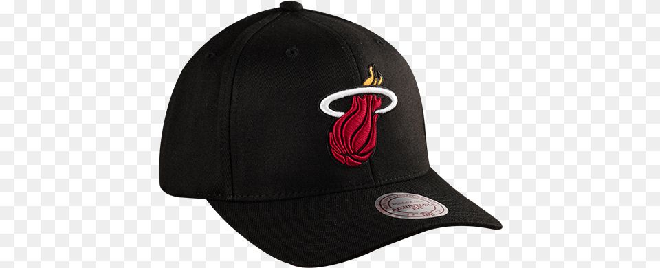 Download Mitchell Ness Nba Miami Heat Baseball Cap, Baseball Cap, Clothing, Hat Free Png