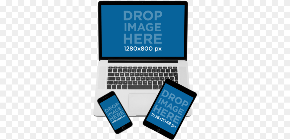 Download Mockup Of A Macbook Pro With Ipad Mini And Iphone Macbook Pro, Computer, Electronics, Pc, Laptop Png Image