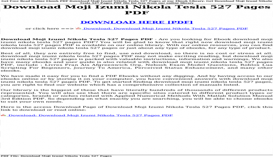 Download Moji Izumi Nikola Tesla 527 Pages Pdf Nbsp Pdf, Page, Text Png