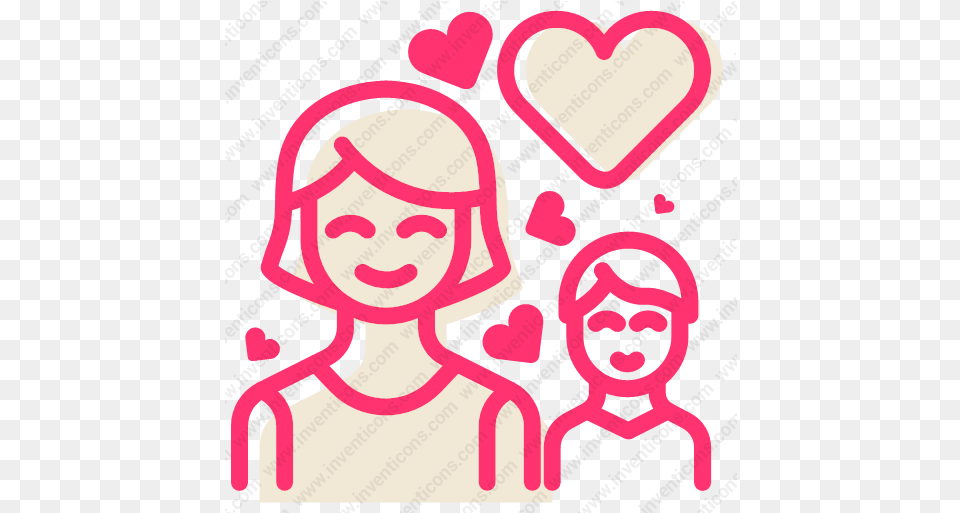 Download Mom Love Baby Vector Icon Inventicons Happy, Person, Face, Head, Heart Png