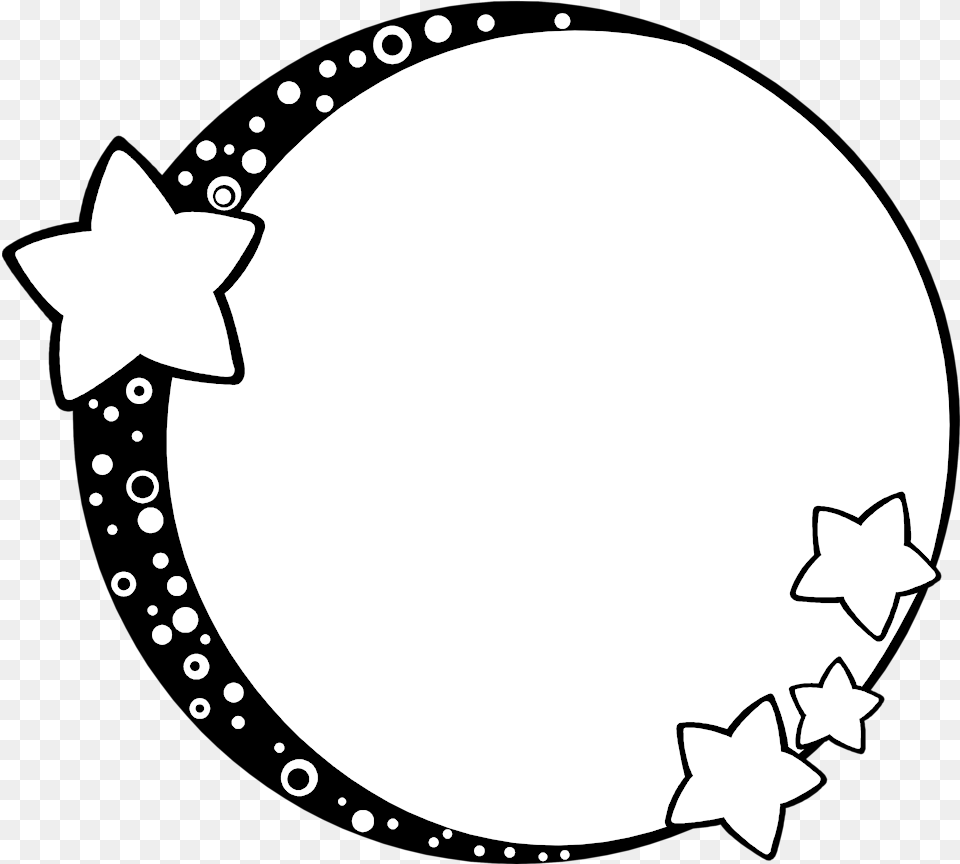 Download Moon Clipart Border Collection Clip Art Frame Stars Border Black And White, Star Symbol, Symbol Free Transparent Png