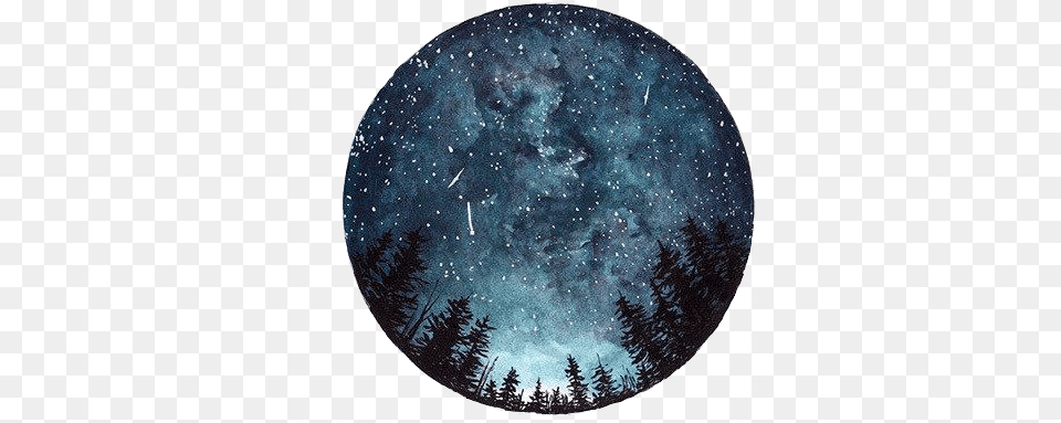 Download Moon Galaxy Circle Circulo Tumblr Night Sky And Nature Tattoo In Circle, Astronomy, Outdoors, Outer Space Free Transparent Png