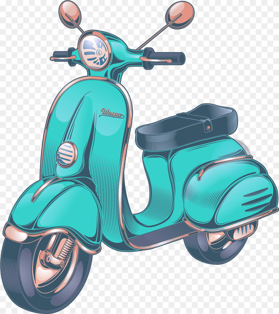 Moped Drawing, Vehicle, Transportation, Scooter, Motorcycle Free Png Download