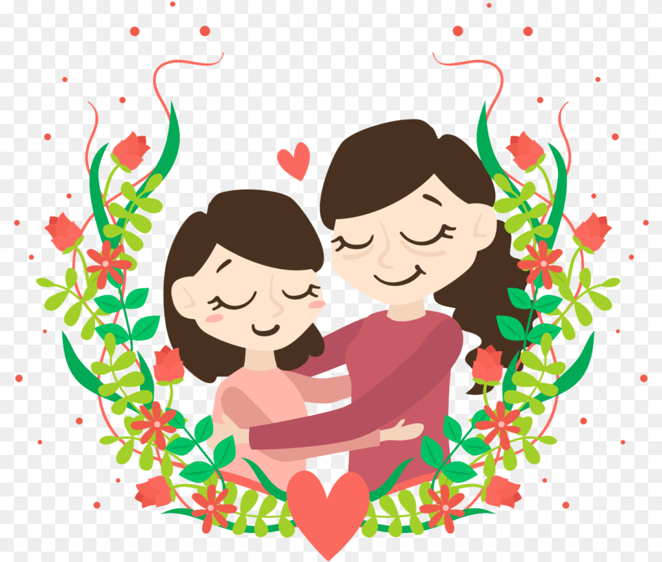 Mothers Day Mother And Child And Happy Mother39s Day Thailand, Art, Floral Design, Graphics, Pattern Free Png Download