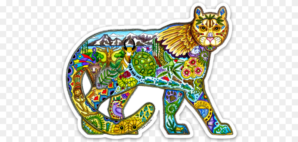 Download Mountain Lion Vinyl Sticker Art, Animal, Cat, Mammal, Pet Free Png