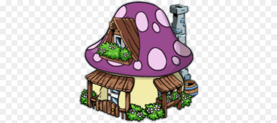 Download Mushroom Clipart Smurf Mushroom House Smurf Village, Architecture, Rural, Outdoors, Nature Png Image