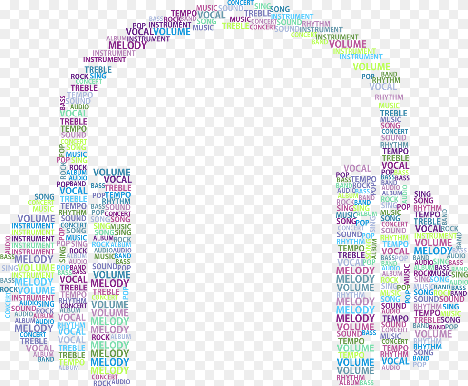 Download Music Headphones Word Cloud No Background Icons Music With No Background, Purple, Pattern, Accessories, Art Png
