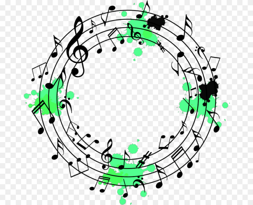 Download Music Musicnote Note Notes Green Round Circle Music Notes Round, Art, Graphics, Floral Design, Pattern Png Image