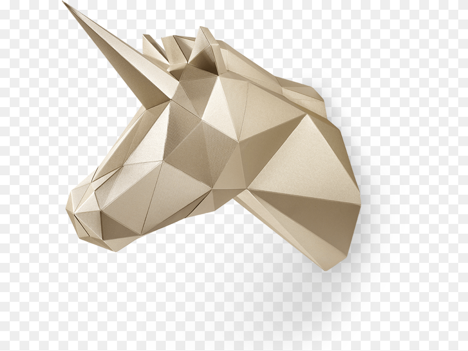 Mystery Gold Unicorn Polygon Full Size Gold Unicorn Transparent Background, Art, Origami, Paper Free Png Download