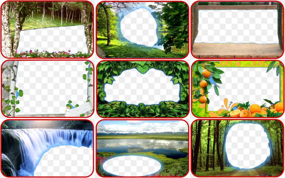 Download Nature Frames New For Android Nature Frames Family Photo Frames Free Download, Art, Collage, Plant, Leaf Png Image