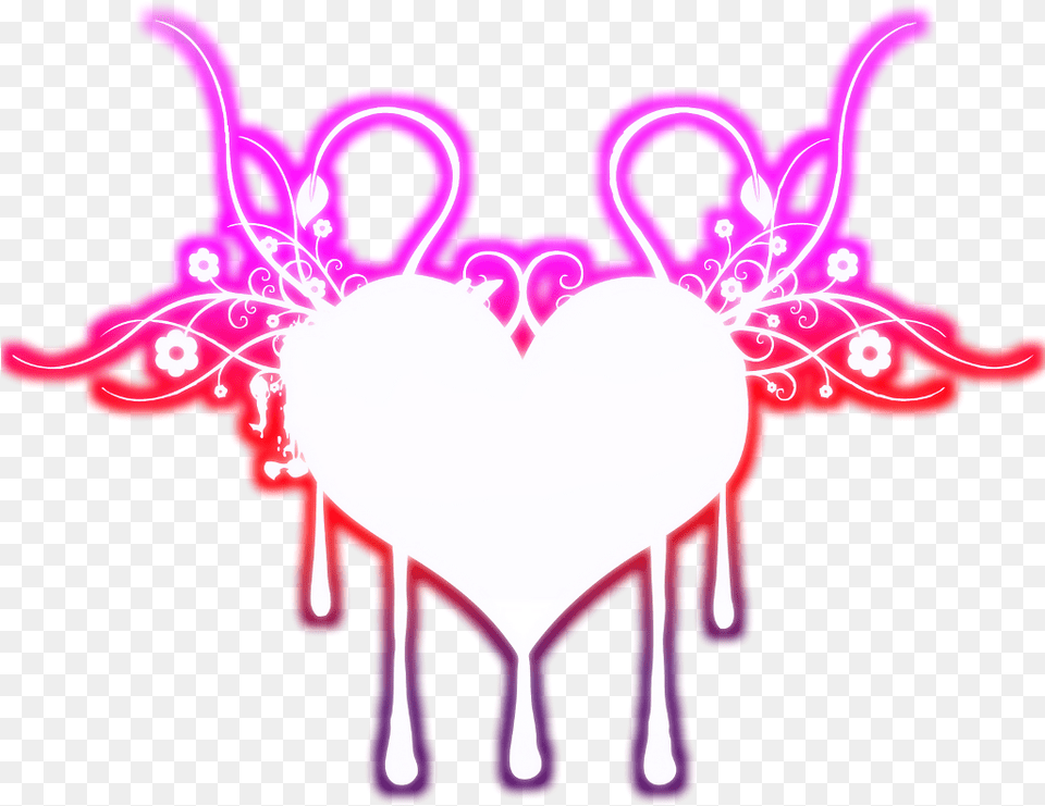 Download Neon Heart Melting Hearts Pink Neon For Picsart, Light, Purple, Art, Graphics Free Transparent Png