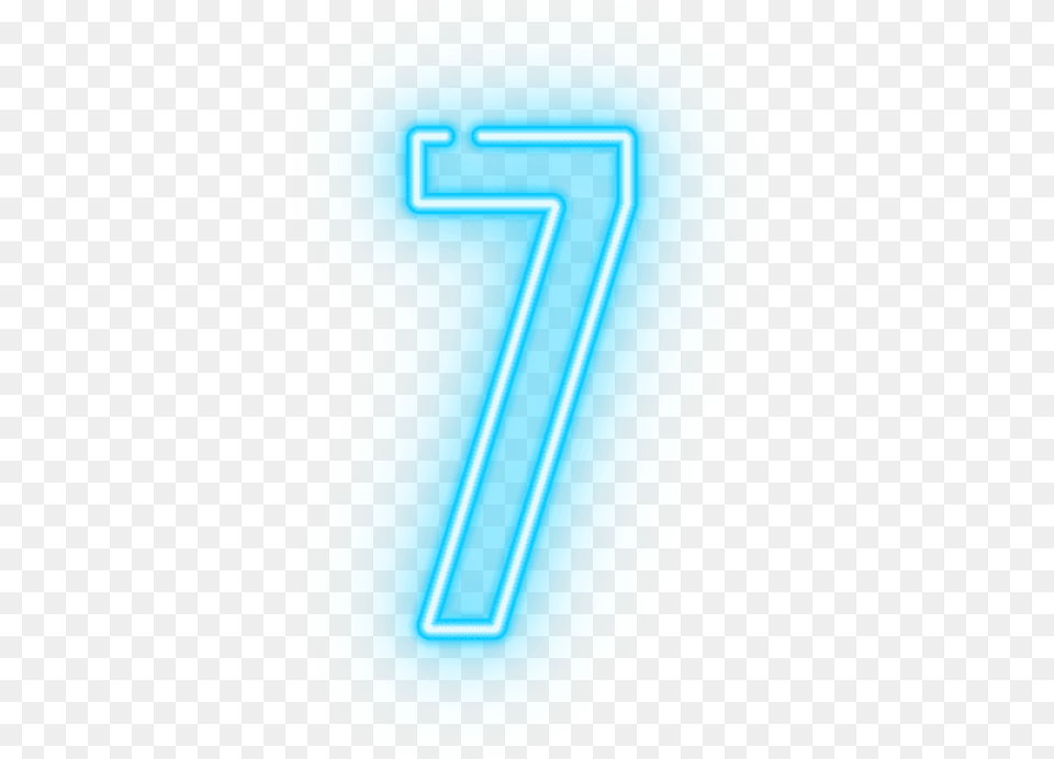 Download Neon Number Seven Transparent Clipart Number, Symbol, Text Free Png