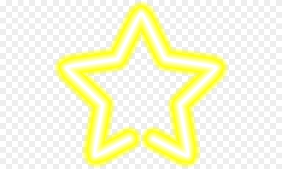 Download Neon Star Yellow Neon Full Size Orange, Symbol, Light, Star Symbol, Dynamite Free Transparent Png