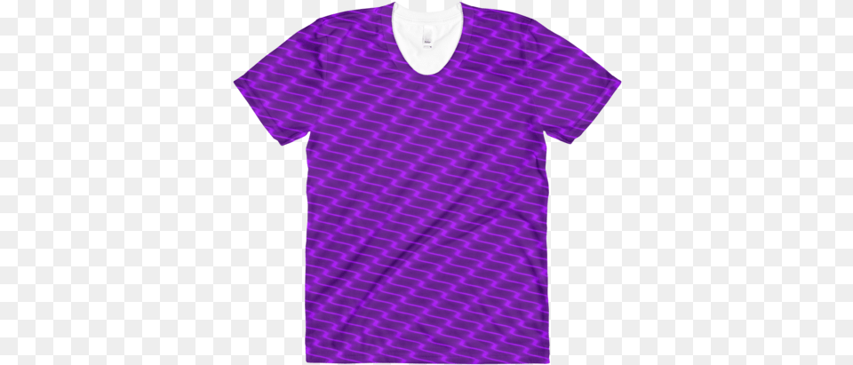 Download Neon Wavy Lines Purple Womenu0027s Crew Neck T Shirt Active Shirt, Clothing, T-shirt Png