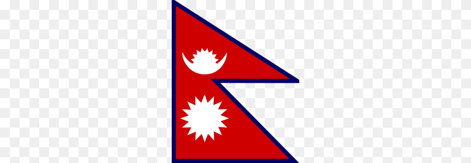 Download Nepal Flag Clip Art Clipart Flag Of Nepal Clip Art, Triangle, Logo Png