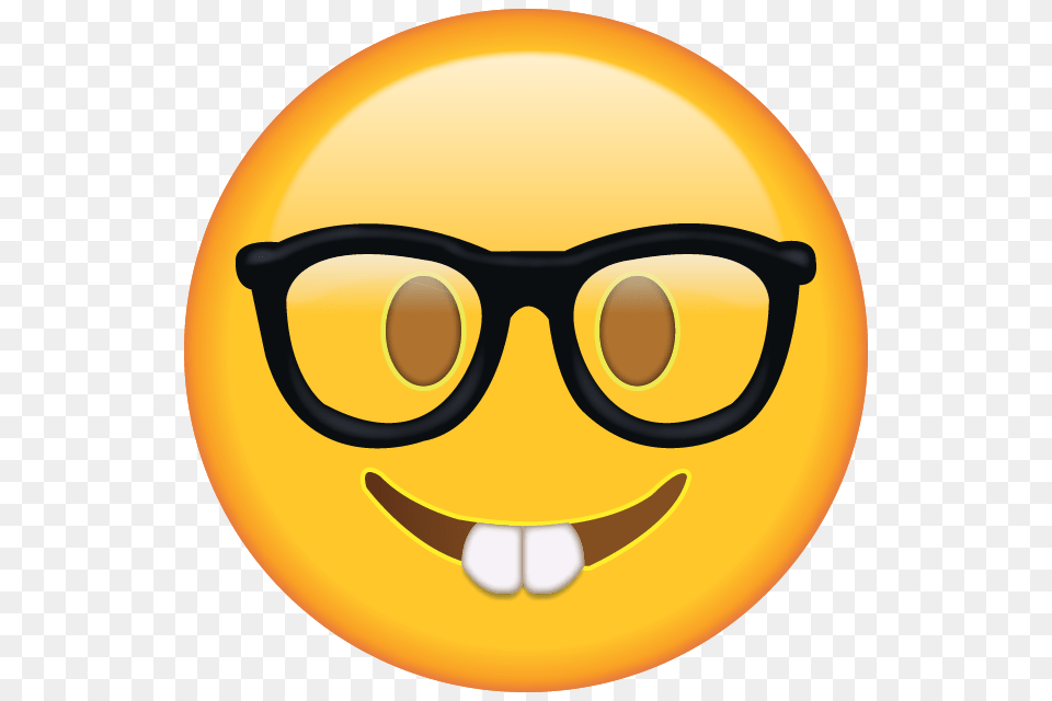 Download Nerd With Glasses Emoji School Emoji, Accessories, Disk, Goggles Free Png