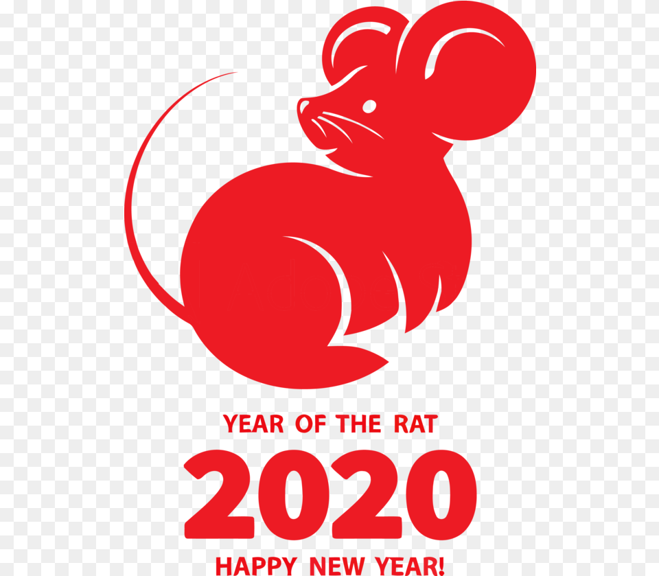 Download New Year 2020 Red Text Font For Happy Goals Hq Rat Year 2020, Advertisement, Poster Png